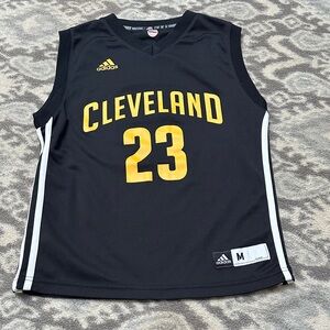 adidas Black and Gold Kids Cleveland Jersey